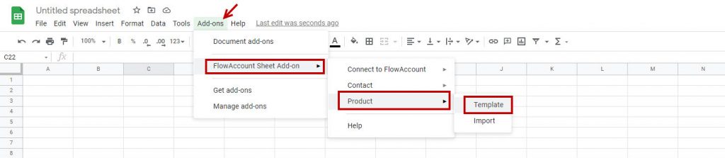 นำเข้ารายชื่อสินค้า