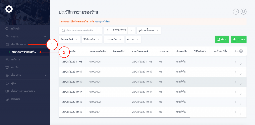 export/sales history