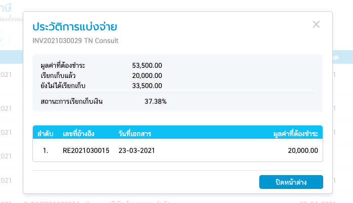 ประวัติการแบ่งจ่าย