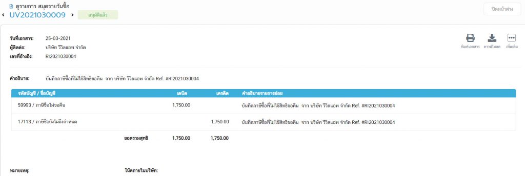 ภาษีซื้อไม่ขอคืน