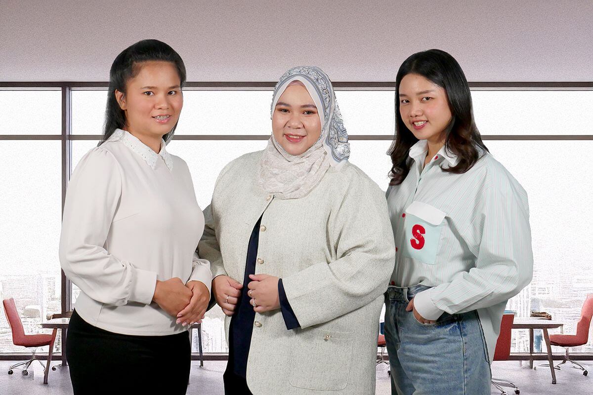 คุณจิตต์โสภิณ มะหะหมัดอารี  คุณอุมาพร สุโพธิ์ และคุณนุชนาถ แก้วท้วม