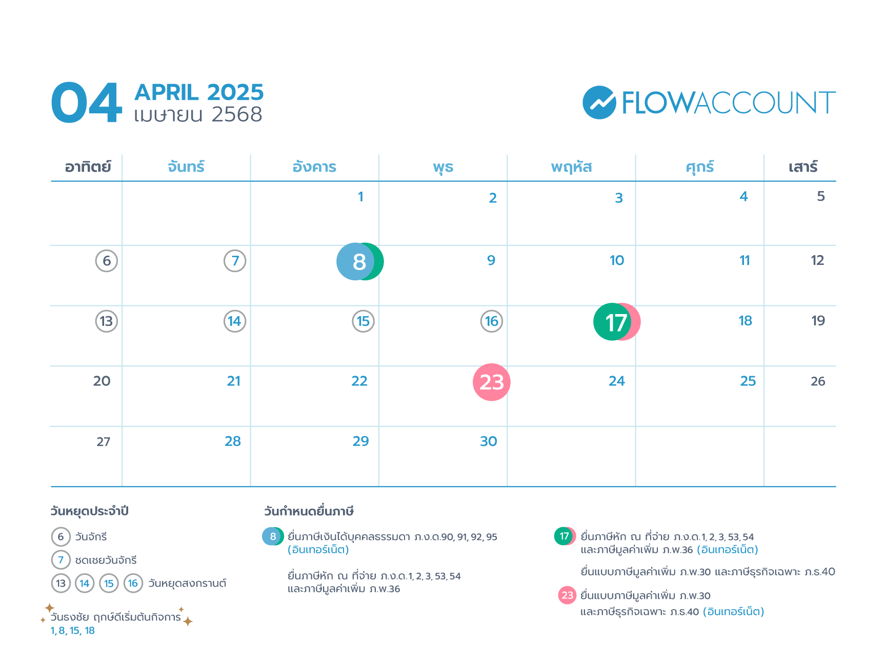 Tax calendar on 4 April