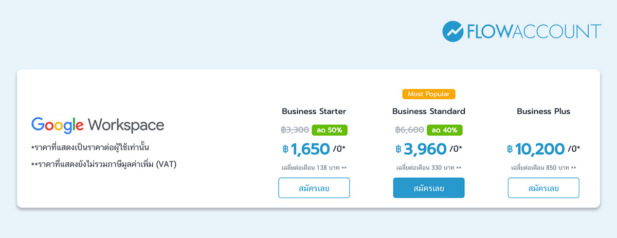สมัคร Google Workspace
