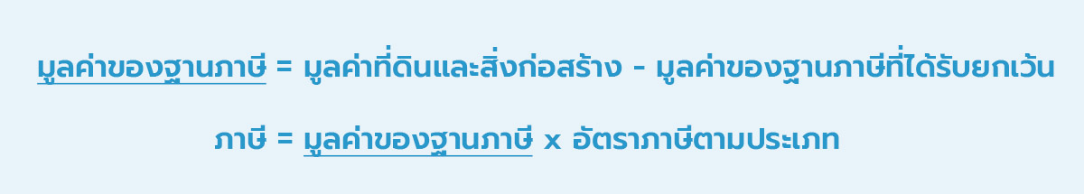 วิธีการคำนวณภาษีที่ดินและสิ่งปลูกสร้าง