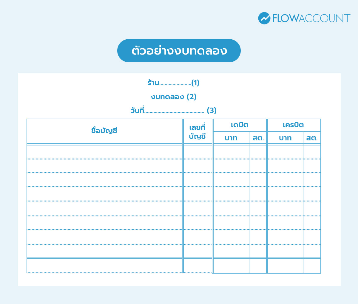 งบทดลอง คือ