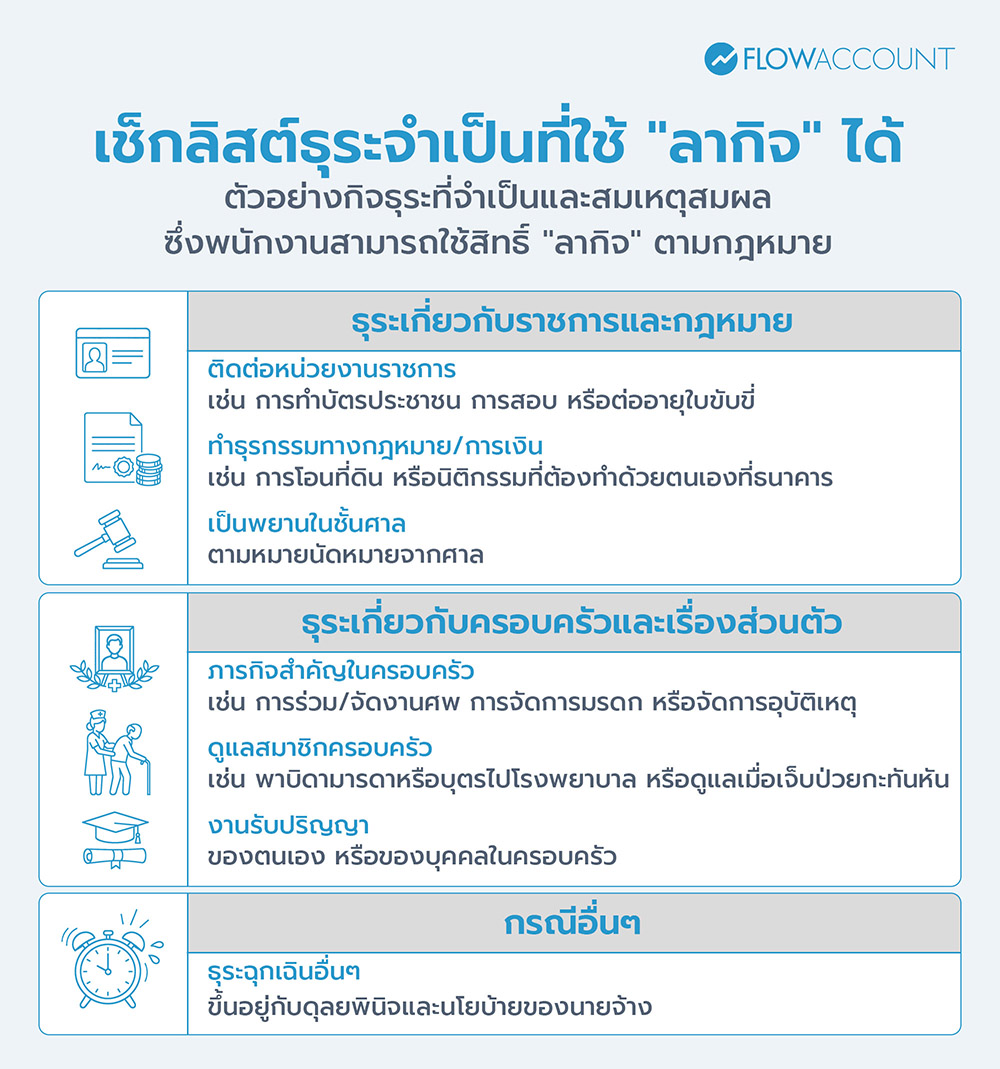 ลากิจ มีอะไรบ้าง