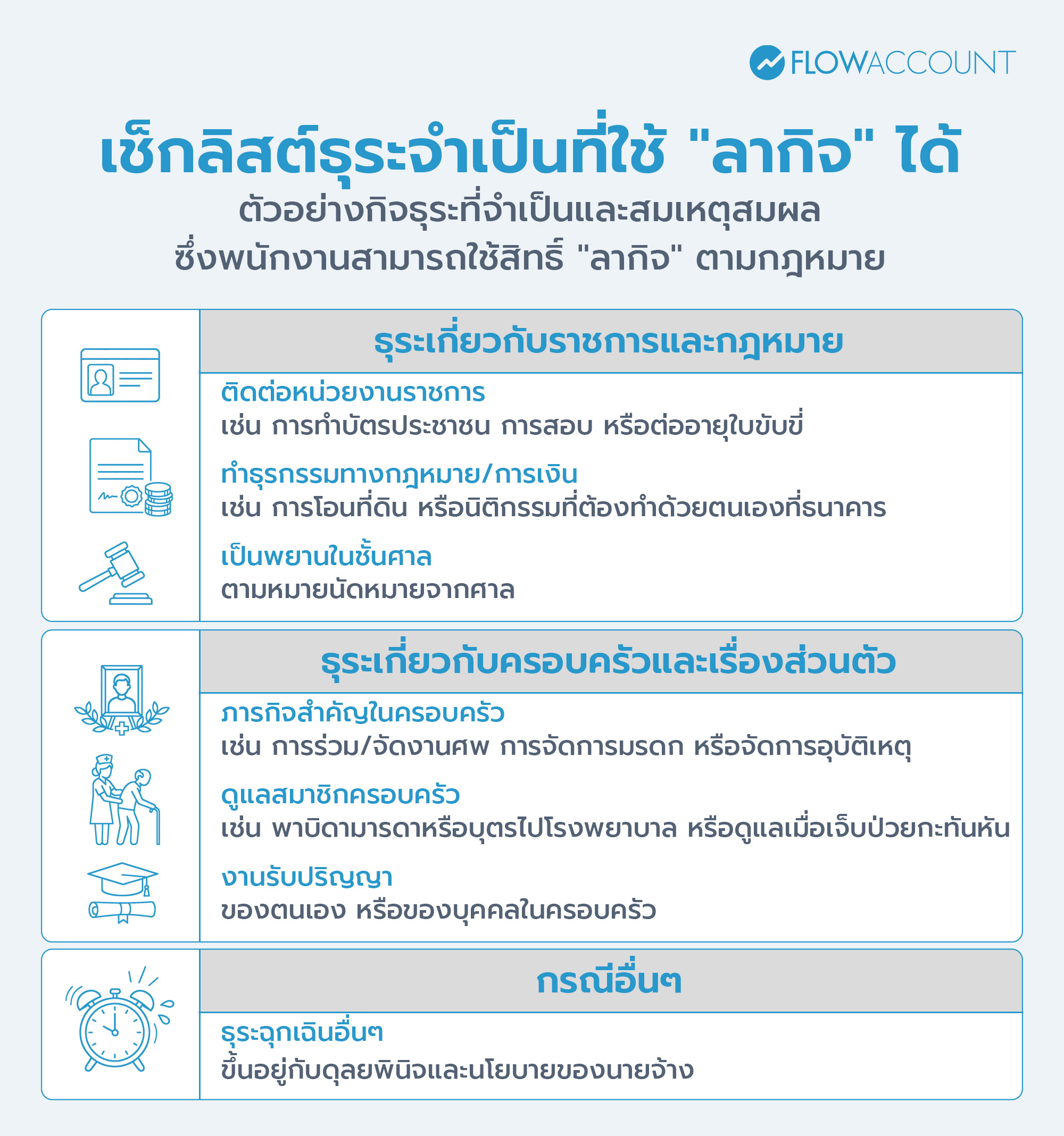 ลากิจ มีอะไรบ้าง